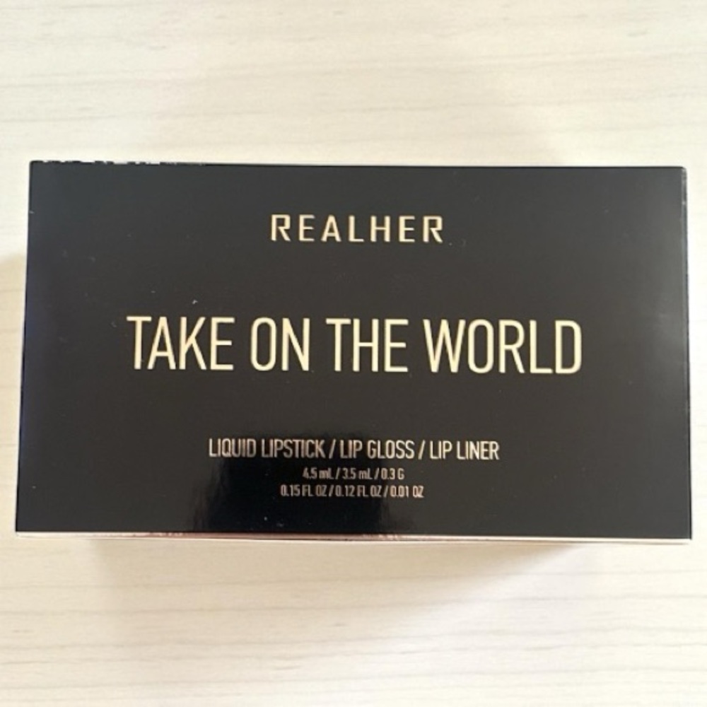 RealHer Lip Kit in Take On The World 3 piece set, sealed NIB